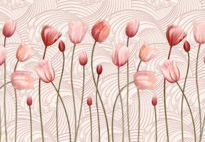 Fototapeta - Růžové tulipány (245x170 cm)