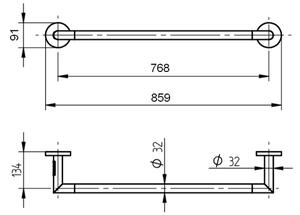 P.M.H. IN1SS-R-Elektrický sušák na ručníky INGA 17W/230V 85,9cm IP44 pravá/nerez
