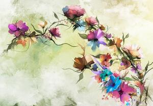 Fototapeta - Barevné květiny (245x170 cm)