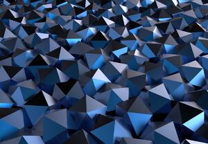 Fototapeta - Modré útvary 3D (245x170 cm)