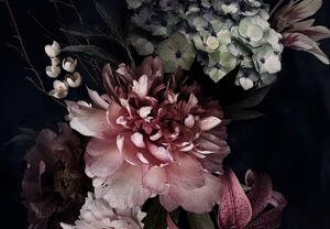 Fototapeta - Květy na černém pozadí (245x170 cm)