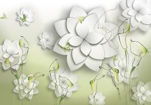 Fototapeta - Abstrakce, květy (245x170 cm)