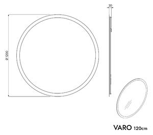 Zrcadlo s LED osvětlením VARO, vyhřívané, kulaté - různé velikosti