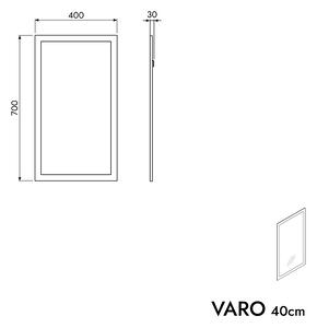Koupelnové zrcadlo s LED osvětlením VARO angular - s vyhříváním zrcadla