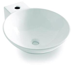 Bathco 0028 - Umyvadlo na desku BAYONA 42x50,5 cm porcelán/bílá