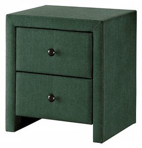 Halmar Noční stolek PRIMA 3 tmavě zelený/látka