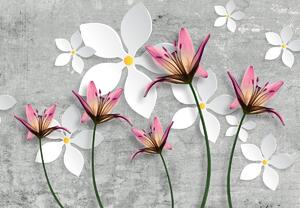 Fototapeta - Květiny 3D (245x170 cm)
