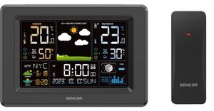 Sencor - Meteostanice s barevným LCD displejem 3xAA + 2xAA černá