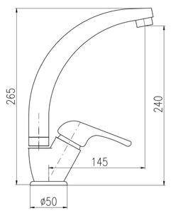 RAV Slezák SA006.0/3 - Dřezová baterie SAZAVA 26,5 cm lesklý chrom