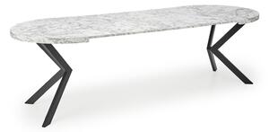 Rozkládací stůl Peroni bílý mramor / černý