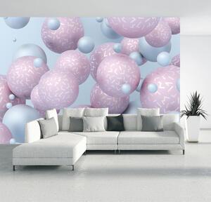 Fototapeta - Abstrakce, pastelové koule (245x170 cm)
