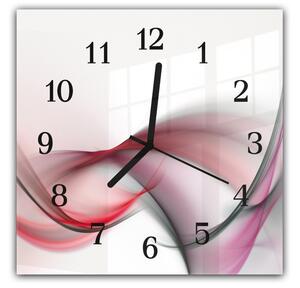 Nástěnné hodiny 30x30cm abstraktní růžovo fialová vlna - plexi