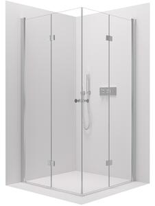 Cerano Volpe Duo, sprchový kout se skládacími dveřmi 60(dveře) x 60(dveře), 6mm čiré sklo, chromový profil, CER-CER-427354