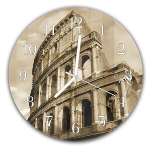 Nástěnné hodiny kulaté pr.30cm Řím a koloseum - plexi