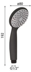 Gedy, EASY ruční sprcha, průměr 85mm, ABS/černá, GYHS10004