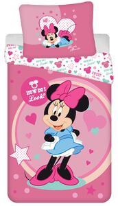 DĚTSKÉ POVLEČENÍ Z MIKROVLÁKNA MINNIE 140X200 CM, 1 KS 70X90 CM VZOROVANÉ