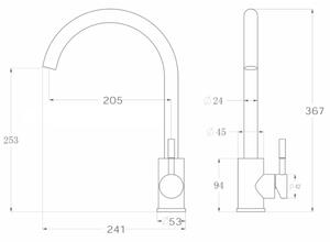 ALVEUS - Kuchyňský dřez BASIC 78x43,5 cm + dřezová baterie VIOLA 36,7 cm nerez