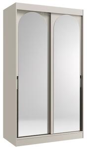 Šatní skříň MODIN | se zrcadlem | 120 cm | kašmír/černé úchyty