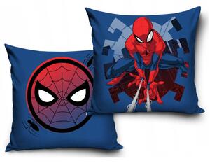 DĚTSKÁ DEKORAČNÍ POVLAK NA POLŠTÁŘ SPIDERMAN 40X40 CM VZOROVANÁ