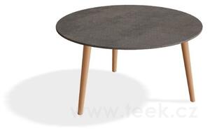 Royal Botania Nízký stůl Styletto, Royal Botania, kulatý 90x50 cm, rám teak, deska teak