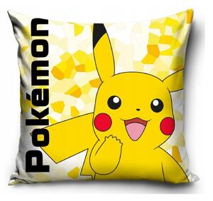 DĚTSKÁ DEKORAČNÍ POVLAK NA POLŠTÁŘ POKEMON 40X40 CM VZOROVANÁ