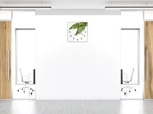 Nástěnné hodiny 30x30cm zelené palmové listy - plexi