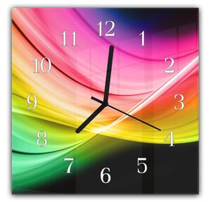 Nástěnné hodiny 30x30cm elegantní barevná abstrakce - plexi