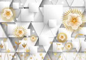 Fototapeta - Abstrakce s květinami (245x170 cm)