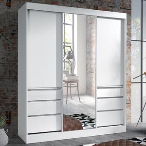 Šatní skříň HAITI | se zrcadlem | 180 cm | bílá