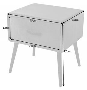 Noční stolek Sixties 36cm tmavě šedý