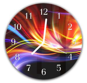 Nástěnné hodiny kulaté pr.30cm abstraktní barevná design vlna - plexi