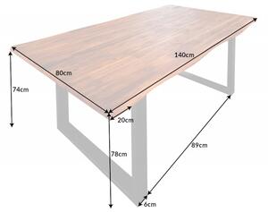 Hnědý dřevěný jídelní stůl Genesis 140 cm
