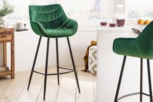 Barová židle DUTCH COMFORT smaragdově zelená samet skladem