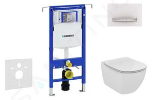 Geberit Modul pro závěsné WC s tlačítkem Sigma50, alpská bílá + Ideal Standard Tesi - WC a sedátko 111.355.00.5 NF8