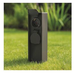 Brilagi - Venkovní zásuvkový sloupek 2Z 230V IP44 SCHUKO černá