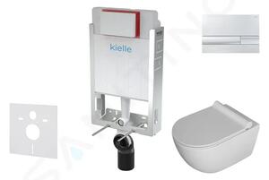 Kielle Set předstěnové instalace, klozetu Gaia, sedátka softclose a tlačítka Gemini I, chrom 30505SZ06