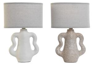 Stolní lampa Home ESPRIT Bílý Béžový Kamenina 40 W 220 V 22 x 22 x 34 cm (2 kusů)