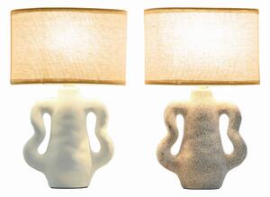 Stolní lampa Home ESPRIT Bílý Béžový Kamenina 40 W 220 V 22 x 22 x 34 cm (2 kusů)