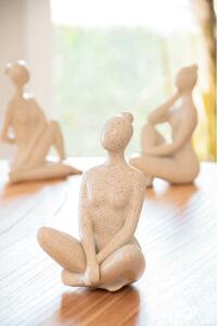 Dekorativní postava Home ESPRIT Slonová kost Yoga Romantický 13 x 11,5 x 17,5 cm (3 kusů)