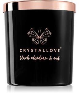 Crystallove Crystalized Scented Candle Black Obsidian & Oud vonná svíčka 220 g