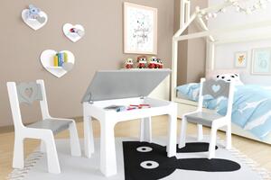 Set dětský stůl se židličkou srdíčko (Dětský stůl s úložným prostorem se židličkou srdce)