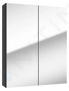 Kielle Zrcadlová skříňka, 60x73x15 cm, matná černá 50118604
