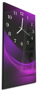 Nástěnné hodiny fialový abstrakt 30x60cm II - plexi