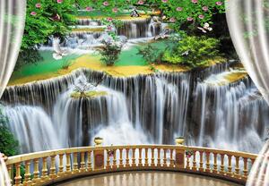 Fototapeta - Výhled na kouzelné vodopády (245x170 cm)