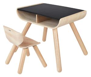 PlanToys Dětský stolek se židlí černý (Rozměry: 51,9x48,9x43,8 cm Věk: 3+ Materiál: 100% FSC dřevo)