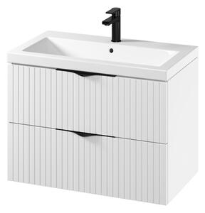 Cersanit S801-547 - Závěsná koupelnová skříňka s umyvadlem TIRSO 80x45 cm bílá