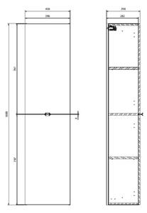 Cersanit S598-049-DSM - Závěsná koupelnová skříňka MALIKA 160x40 cm dub