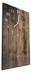Nástěnné hodiny tmavé dřevo svisle 30x60cm - plexi