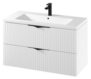 Cersanit S801-542 - Závěsná koupelnová skříňka s umyvadlem TIRSO 100x45 cm bílá