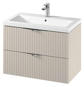 Cersanit S801-543 - Závěsná koupelnová skříňka s umyvadlem TIRSO 80x45 cm béžová